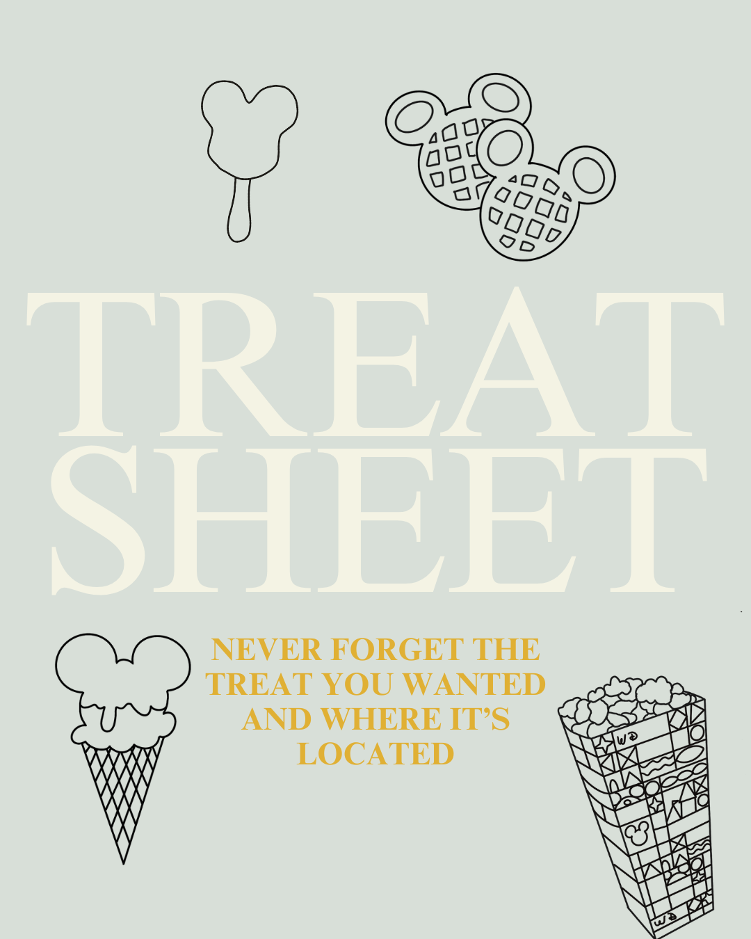 FREE Disney Printable Treat Sheet