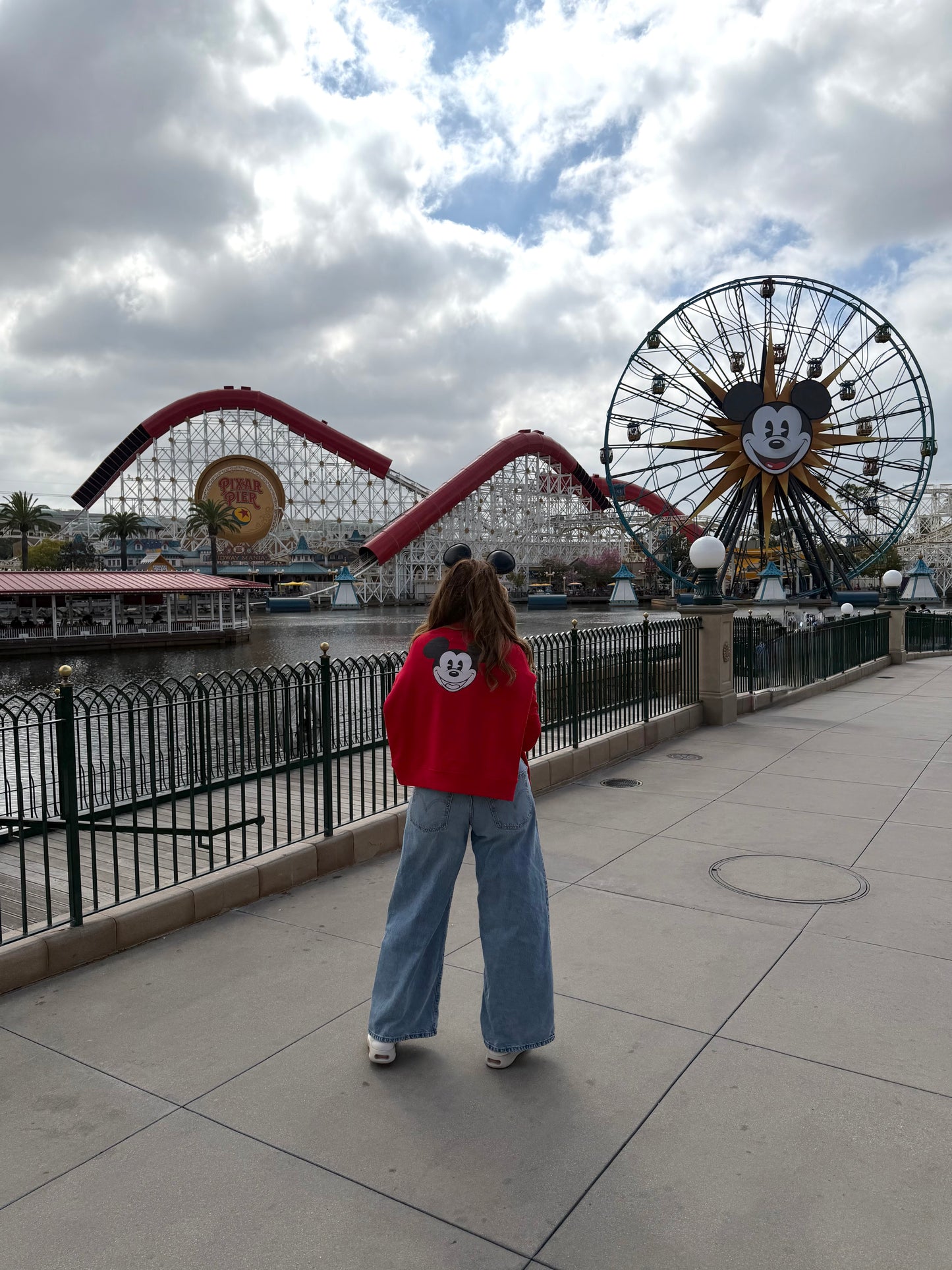 Unisex Mickey Mouse Embroidered Organic Sweatshirt With Back Decal