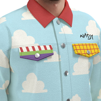 Toy Story Inspired Unisex Lapel Jacket With Pockets
