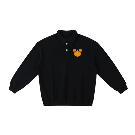 Mickey Pumpkin Polo-Collar Sweatshirt