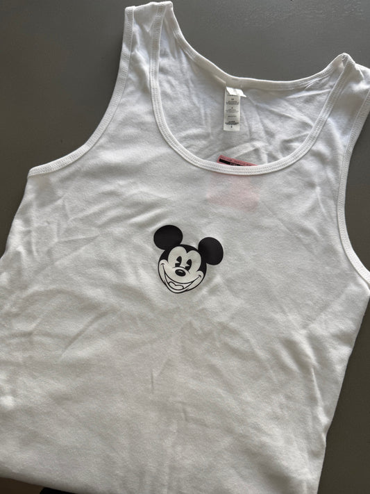 Women's Mickey Face Baby Rib Tank