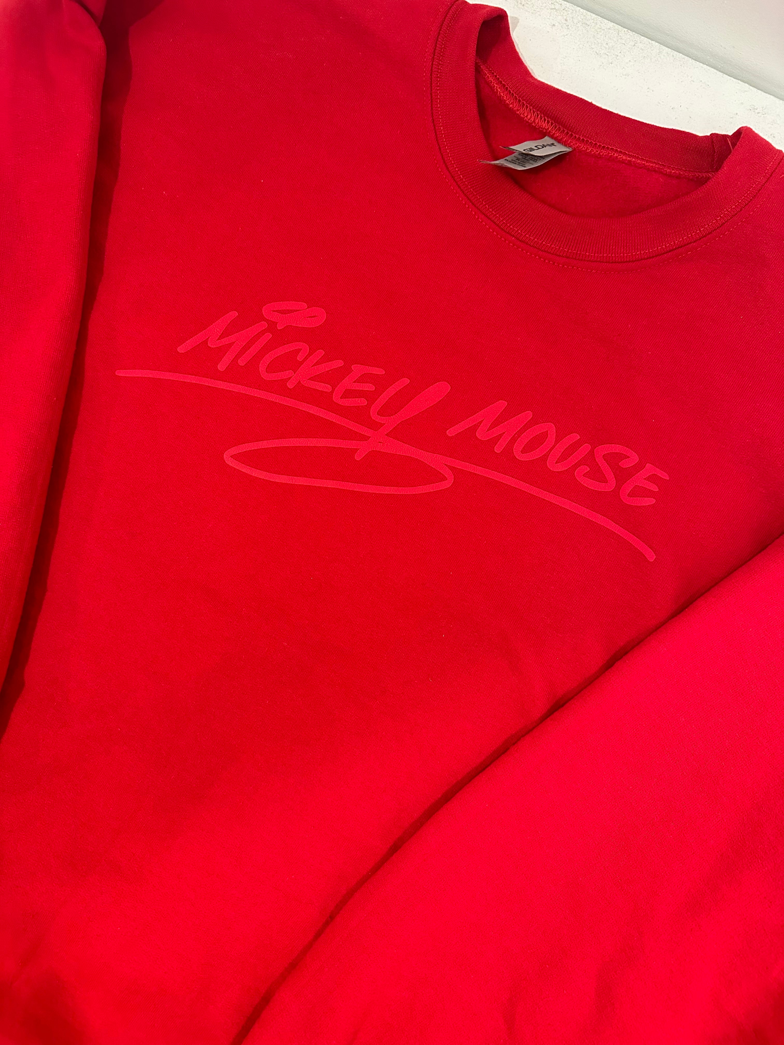 Red best sale mickey sweatshirt