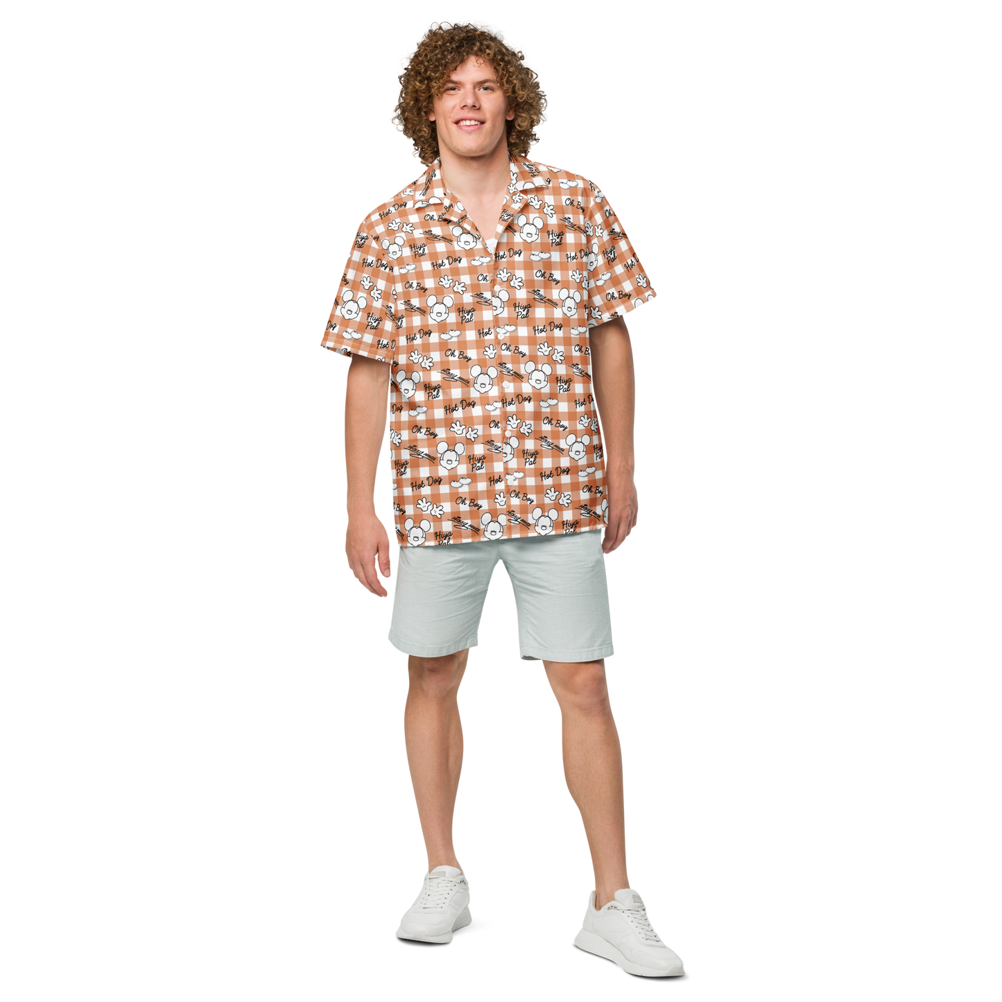 Mickey Mouse Gingham All over Print unisex button shirt