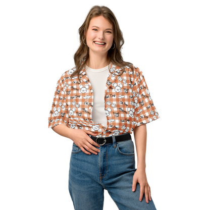Mickey Mouse Gingham All over Print unisex button shirt