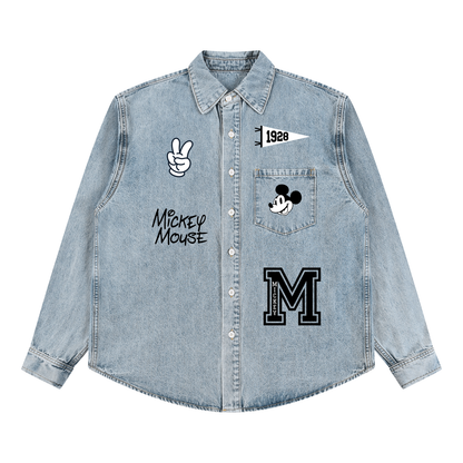 Mickey Element Double Sided Vintage Wash Denim Shirt