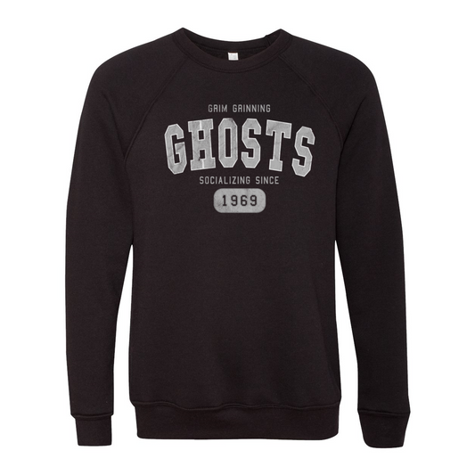 Haunted Mansion Grim Grinning Ghosts Fleece Raglan Crewneck Sweatshirt